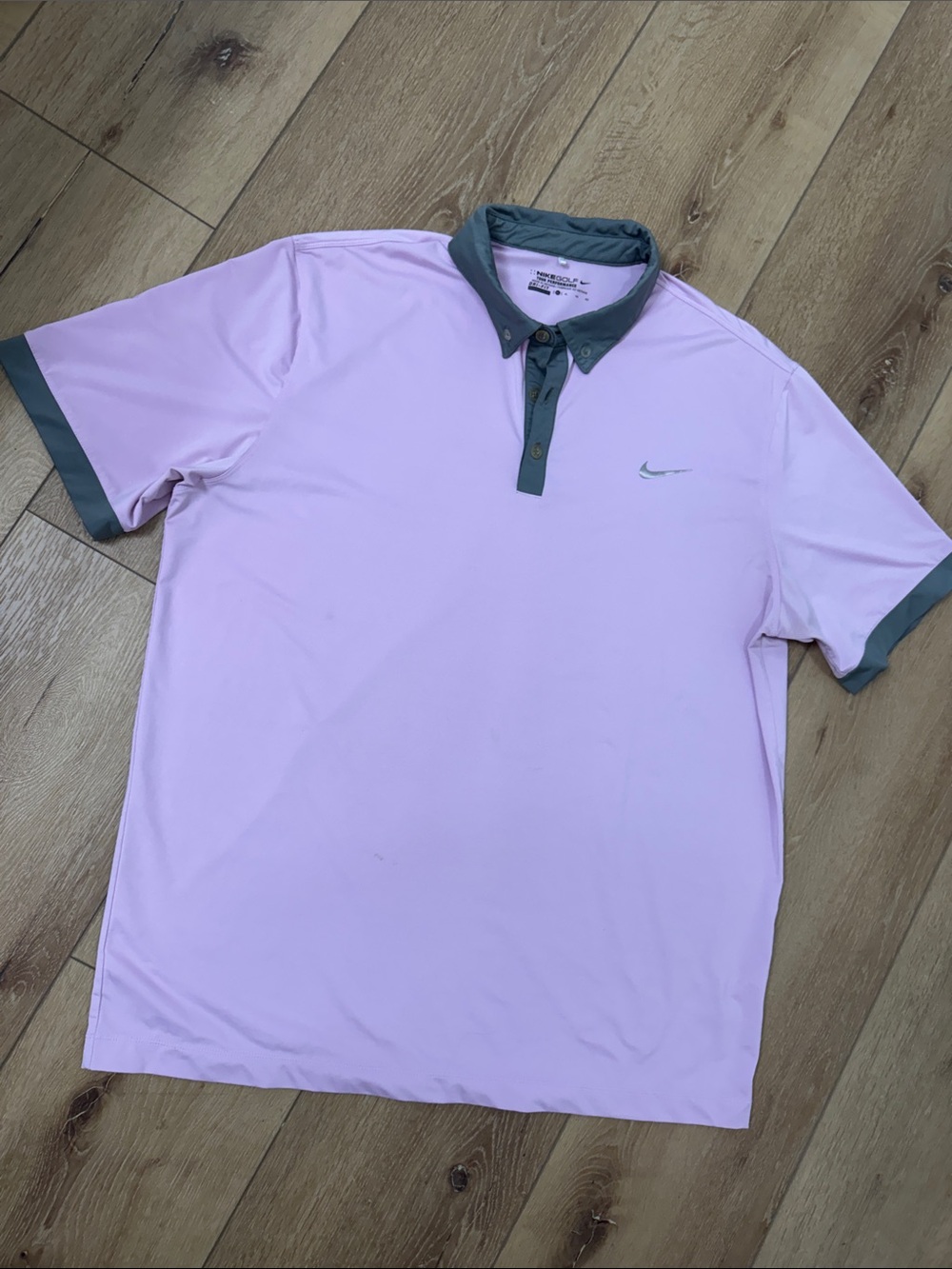 Nike Men’s Light Pink Polo with Gray Trim
